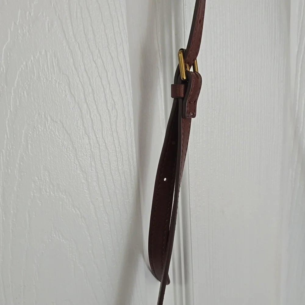 Fossil Gabriella Flap Crossbody Bag Brown Adjustable Strap
